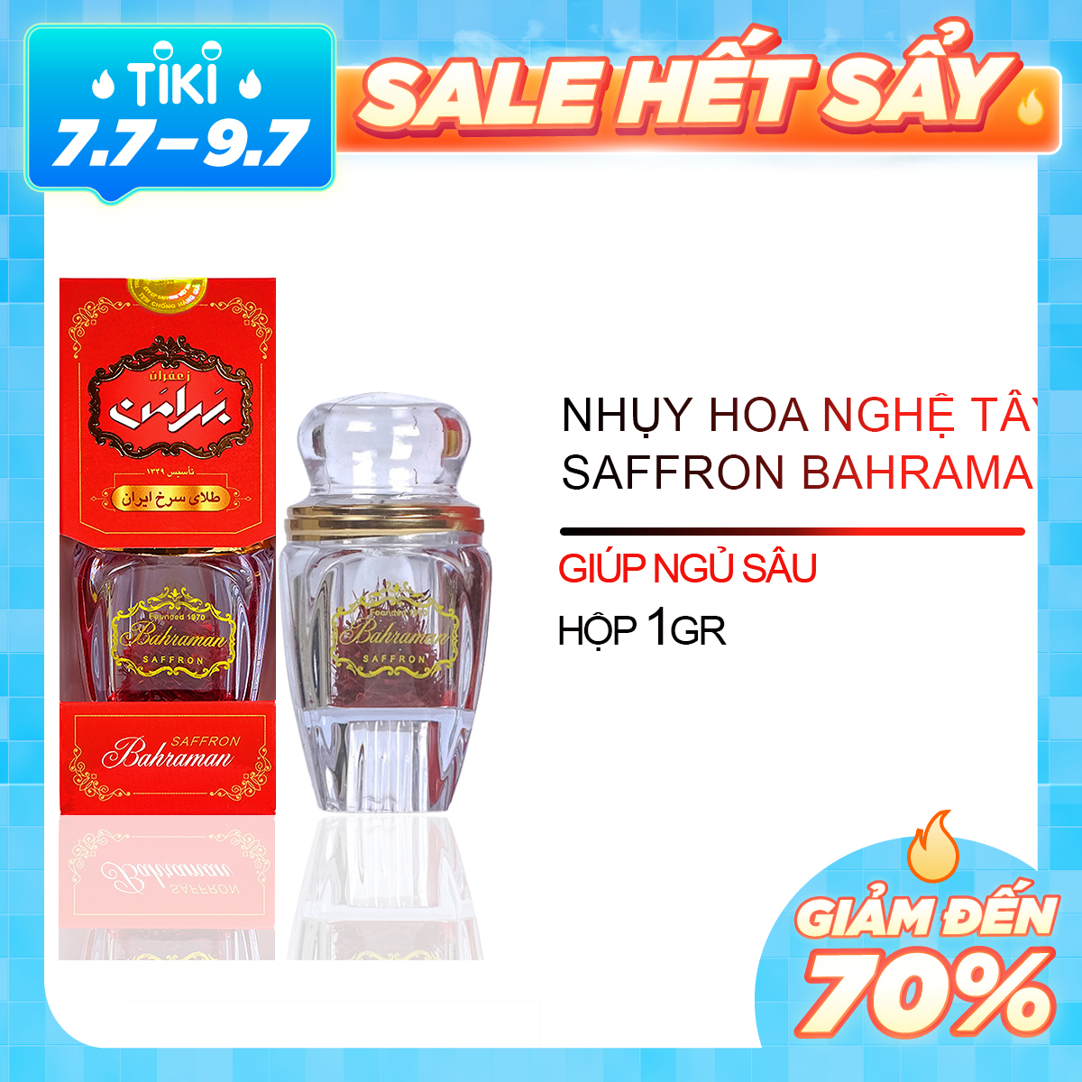 COMBO Nhụy Hoa Nghệ Tây SAFFRON BAHRAMAN 2 hộp - hộp 1Gr [Date 03/2023