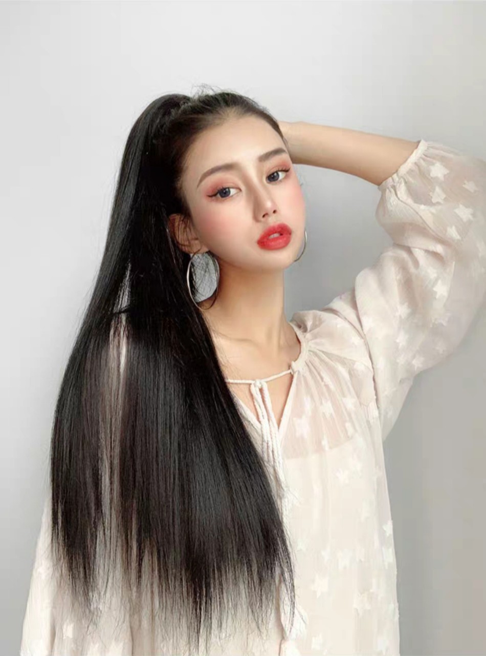 Tóc giả ngoặm thẳng dài siêu sang chảnh, giống tóc thật 100%, chất tơ cao cấp mềm mịn, chịu nhiệt tốt, có thể bấm, uốn, duỗi, gội thoải mái