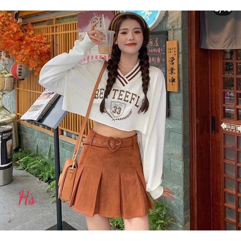 Áo croptop tay bồng cổ tim số 33 HS6
