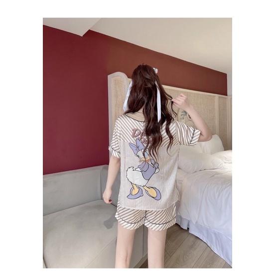 Bộ Pyjama Tay Ngắn Quần Đùi Lụa QC xinh xắn