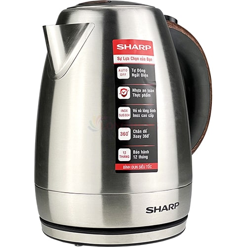 Bình đun siêu tốc Sharp 1.7 lít EKJ-17EVSD-WD - Hàng chính hãng