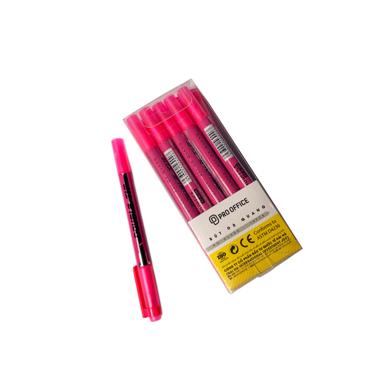 Bút dạ quang highlight PRO-OFFICE màu hồng PO-HL300