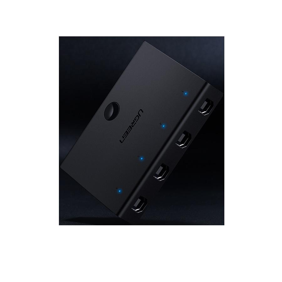 Ugreen UG60101CM228TK Màu Đen Bộ gộp 4 cổng điểu khiển đồng bộ cổng USB cao cấp - HÀNG CHÍNH HÃNG
