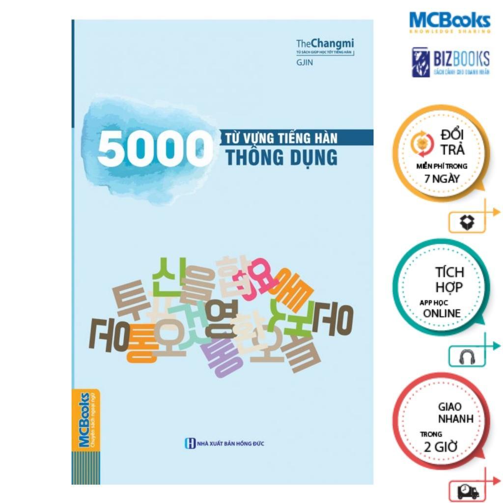 Sách - Tự Học Tiếng Hàn Dành Cho Người Mới Bắt Đầu + 5000 Từ Vựng Tiếng Hàn Thông Dụng - MCBooks