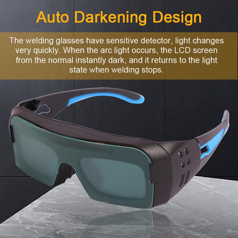 Solar Power Auto Darkening Welding Glasses Safety Protective Welders Glasses Argon Arc Welding Electric Welding Glasses Practical Welding Glasses Utility Welding Tools
