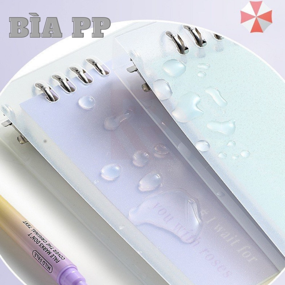 Sổ Tay Ghi Chép Gáy còng / Binder Gáy Lò Xo ghi chép 120 Trang/ Bìa nhựa sổ tay gáy còng - Có kèm giấy 120 trang