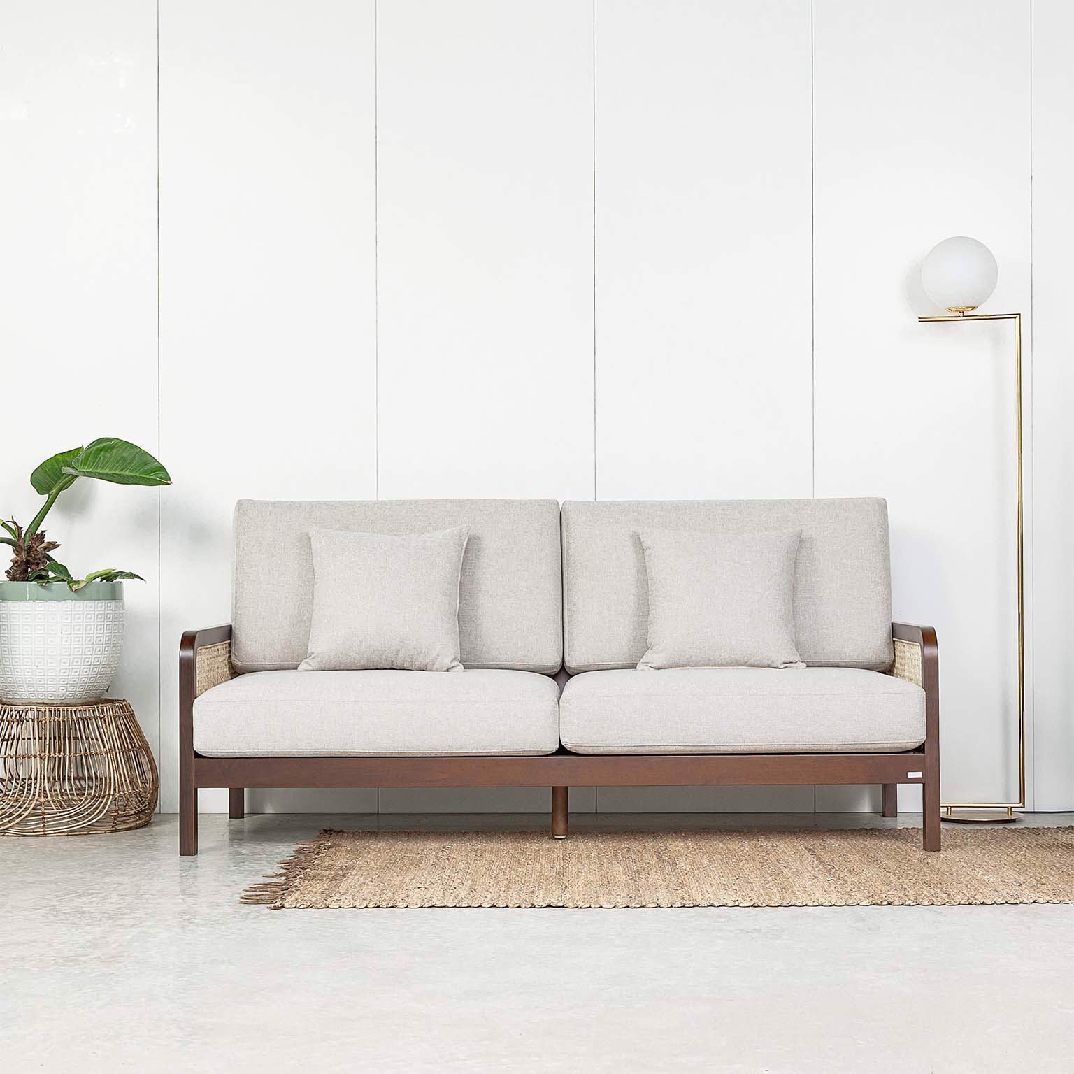 Ghế Sofa Gỗ Cao Su Tự Nhiên MOHO FIJI 401 (Màu Nâu)