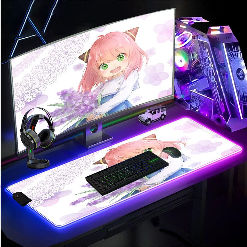 Phong Cách Mới Nhất RGB Miếng Lót Chuột Symphony Đèn LED Nhiều Màu Sắc Phát Sáng Bàn Thảm Quá Khổ Gián Điệp Nhà Chơi Cô Gái Miếng Lót Chuột Chơi Game