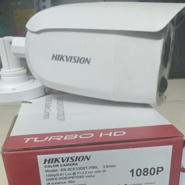 Camera Analog Thân Trụ Hikvision DS-2CE12D0T-PIRL và DS-2CE12D8T-PIRL Ngoài Trời Tích Hợp Cảm Biến PIR+đèn - Hàng Chính Hãng