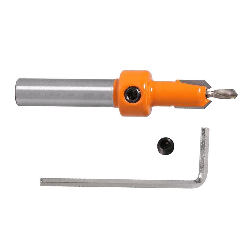 2Pcs 8mm Shank Alloy Countersink Drill Bit Woodworking Countersink Chamfer 3&4mm
