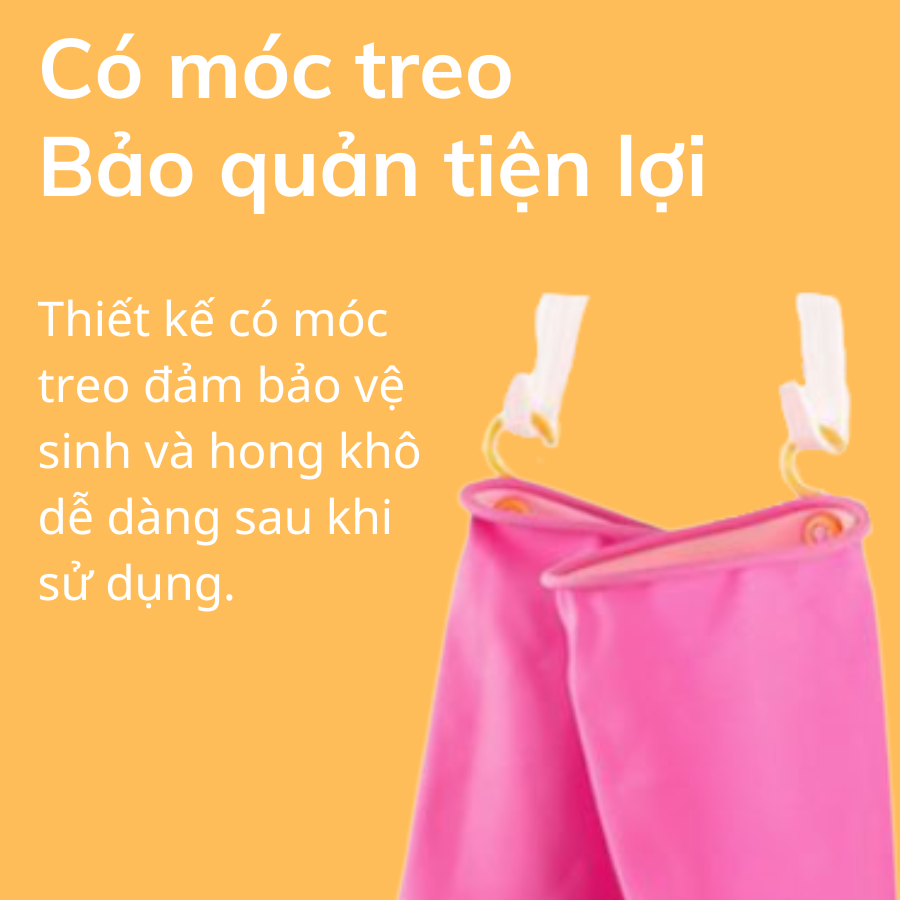 Mua 3 Tặng 2 Đôi Găng Tay cao Su Tự Nhiên Hàn Quốc Có Móc 37cm