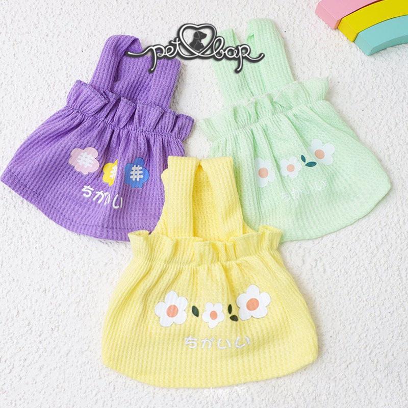 Váy cho thú cưng màu pastel in hoa kiểu dáng babydoll cực dễ thương