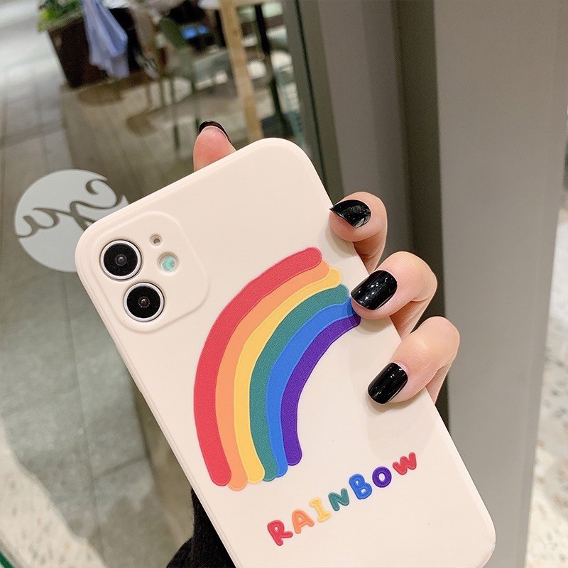 Ốp Lưng Cạnh Vuông Rainbow Dành Cho iPhone 6 / 6 Plus / 7 / 7 Plus / 8 / 8 Plus / X / Xs / Xs Max / 11 / 11 Pro / 11 Pro Max / 12 / 12 Pro / 12 Pro Max