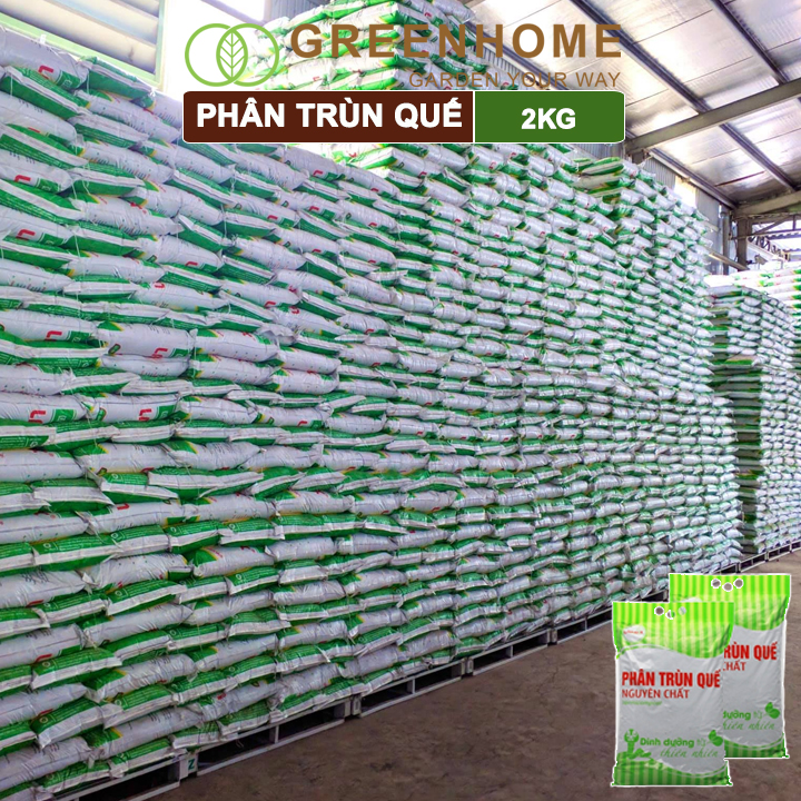 Phân Trùn Quế Greenhome, Lavamix, Bao 2kg, Nguyên Chất, Bổ Sung Dinh Dưỡng, Cải Tạo Đất, Hữu Cơ Tiện Lợi, Bón Rau, Hoa
