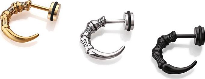 Bông Tai Nam Hình Móng Vuốt Chất Liệu Thép Titan Không Rỉ TT 1366 - 1 Cặp