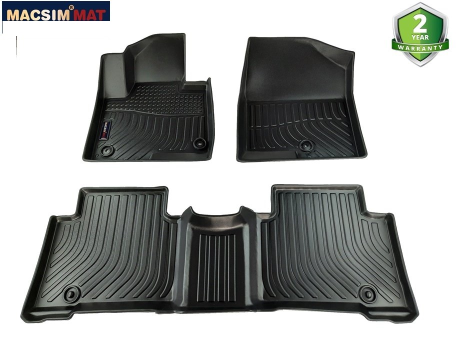 Hình ảnh Thảm lót sàn xe ô tô Hyundai Santafe 2013-2018 ( 3 hàng ghế) Nhãn hiệu Macsim chất liệu nhựa TPE cao cấp màu đen