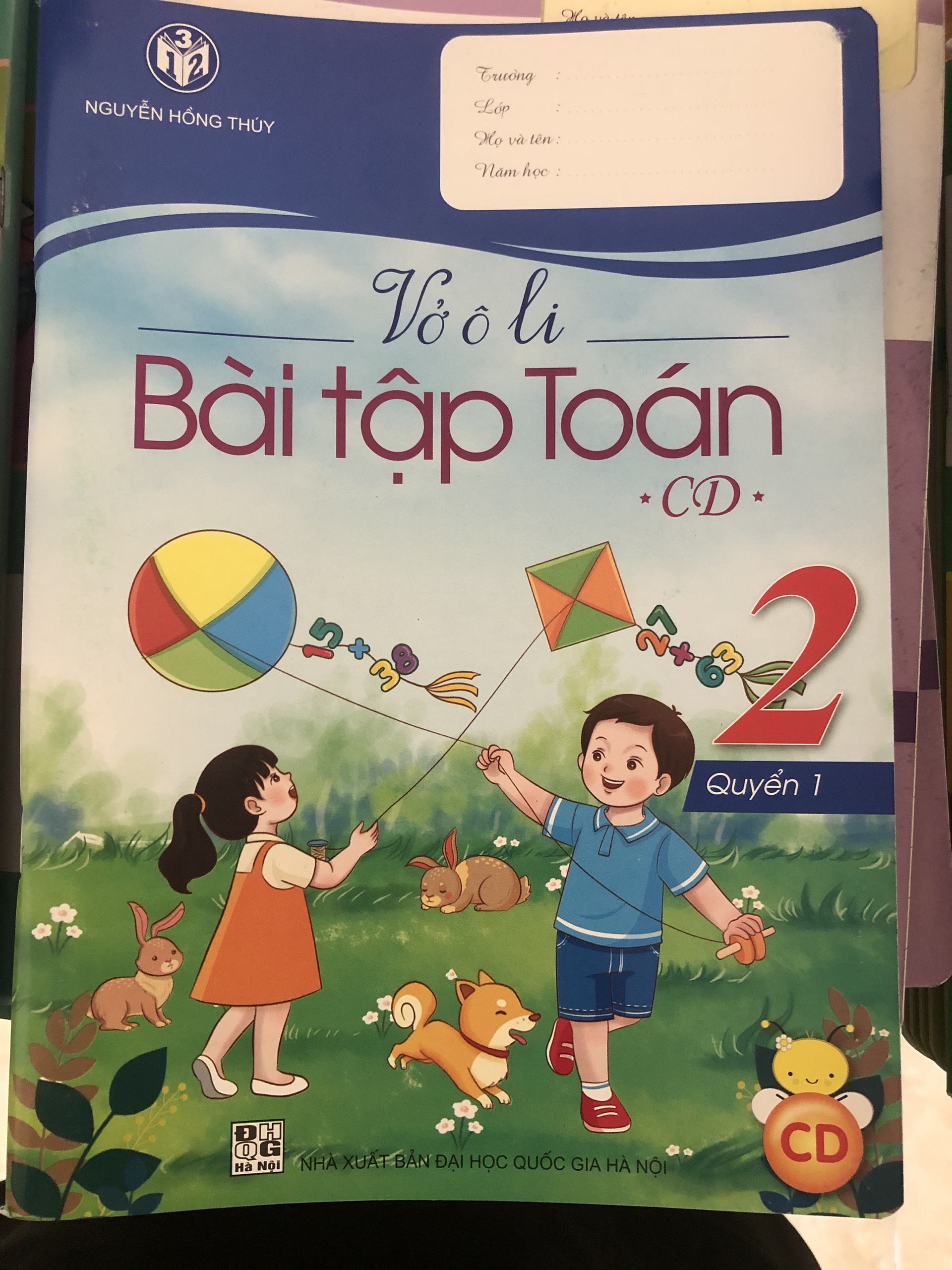 Bộ vở ô li bài tập Toán lớp 2