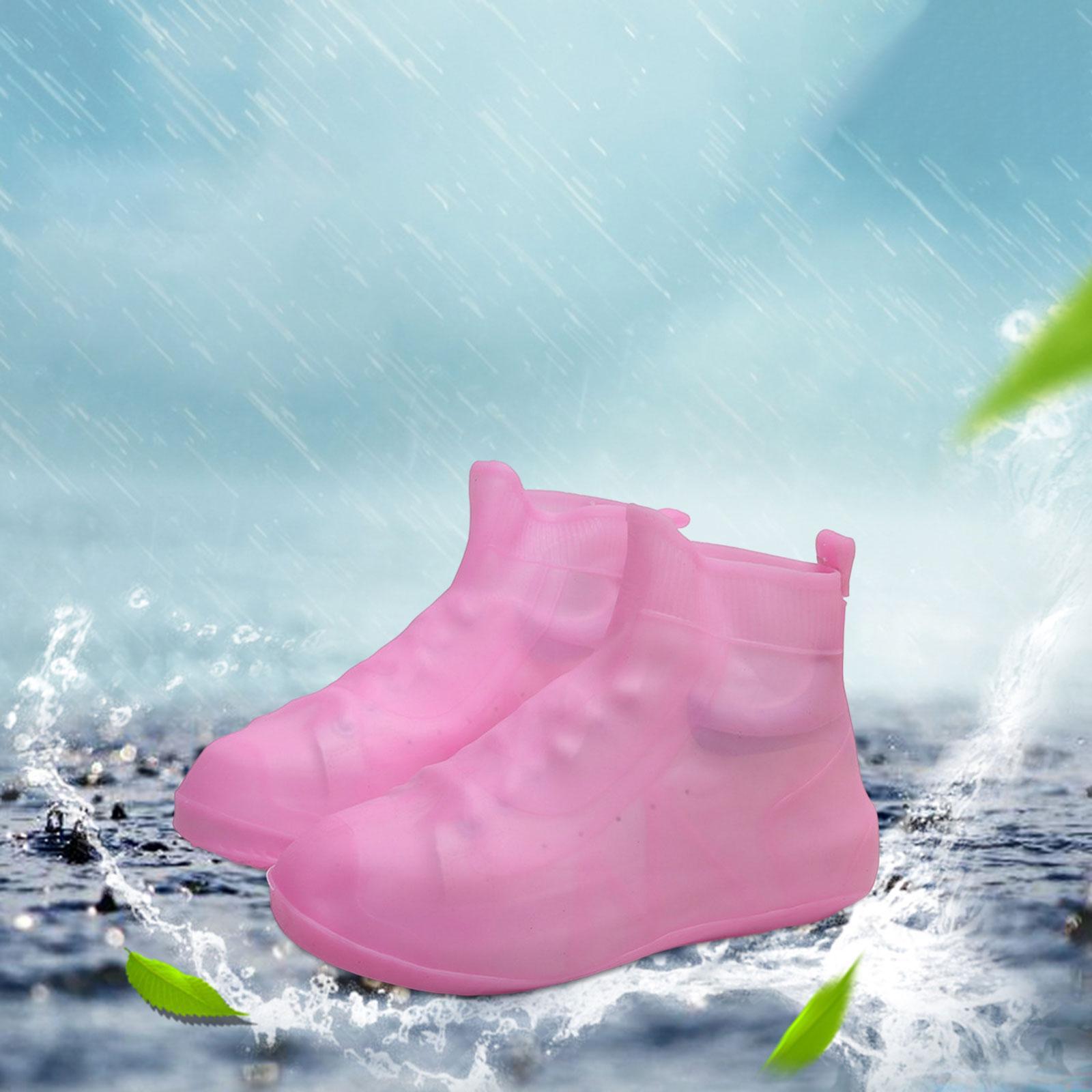 Rain Boot Waterproof Shoes Covers, Nonslip Shoe Cover Galoshes, Reusable Rain Snow Boots Overshoes for Cycling Outdoor Camping Fishing Garden Travel