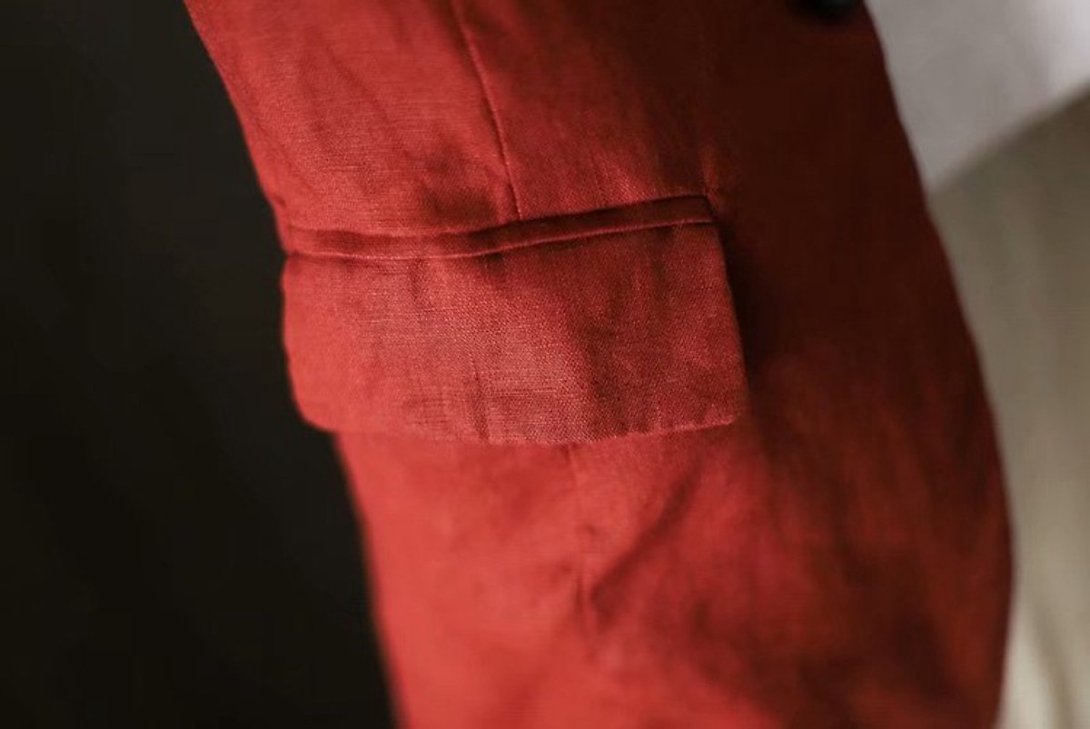 Áo vest Blazer Linen nữ túi bổ nắp 1 khuy trẻ trung