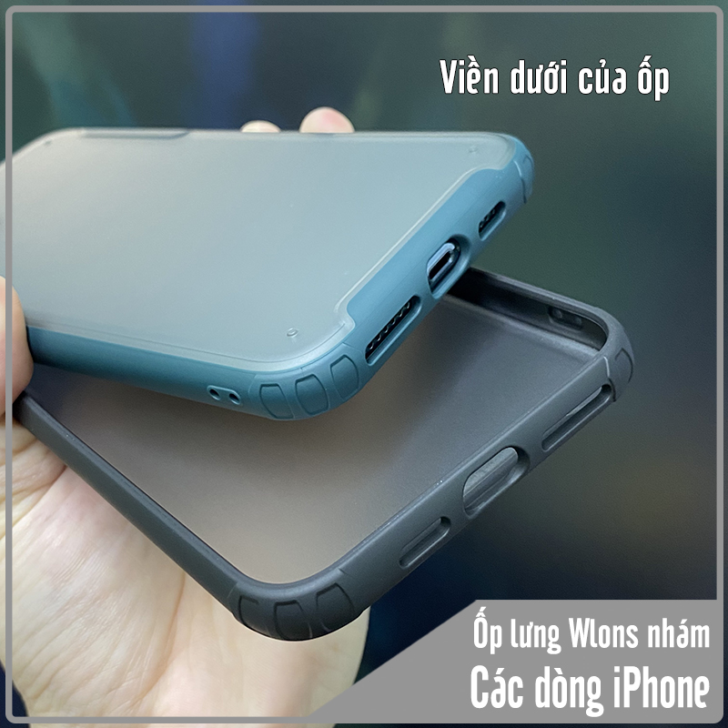 Ốp lưng nhám viền màu chống sốc cho các dòng iPhone