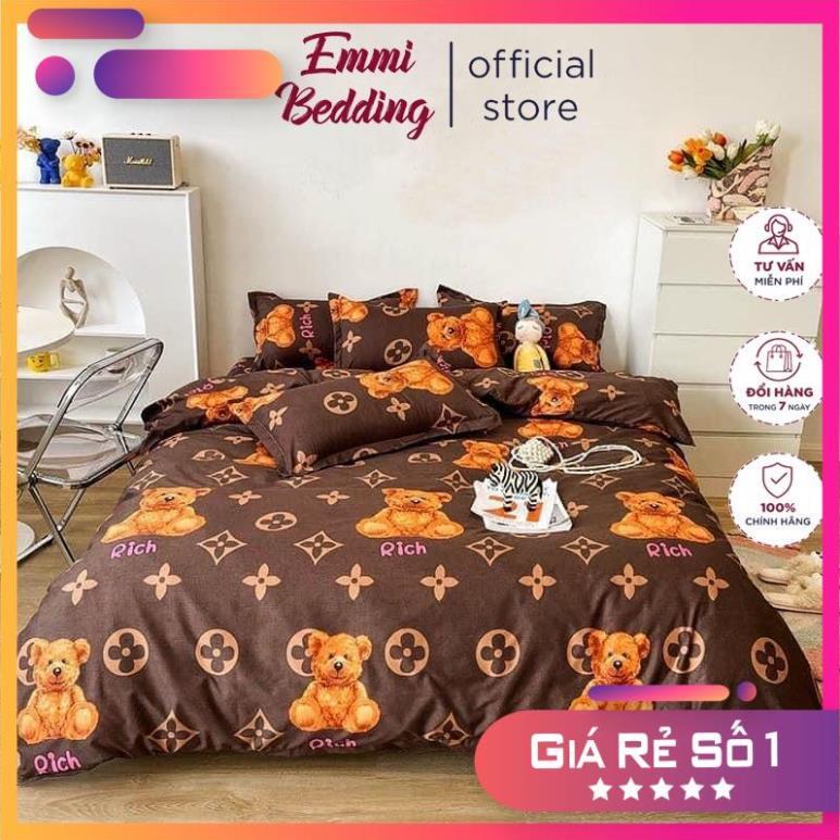 Bộ chăn ga gối , coton poly họa tiết hoa quả đủ size miễn phí bo chun