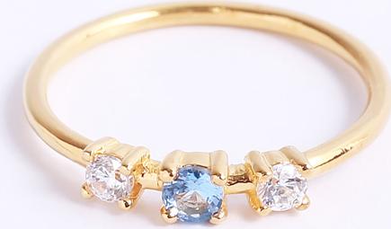 Nhẫn kiểu nữ đẹp đá xanh nước biển bạc cao cấp Gix Jewel N04