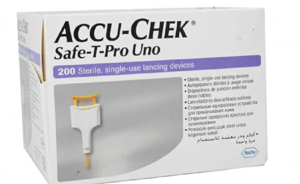 HỘP 200 CÂY KIM LẤY MÁU TIỂU ĐƯỜNG THỬ ĐƯỜNG HUYẾT ACCU-CHEK SAFE-T-PRO UNO