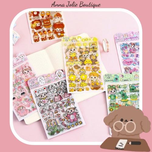 Sticker hình dán cô gái nhỏ set 4 tấm GB6675