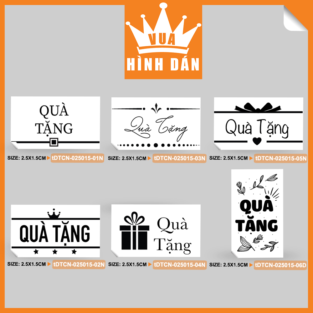 Set 100/500 tem / sticker (2.5x1.5cm) quà tặng tem dán siêu mini dành cho shop (6 mẫu) (MSP: 1.017)