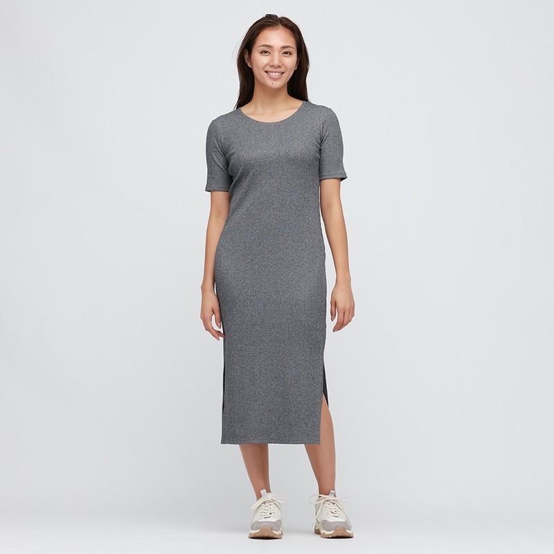 Đầm thun gân Midi Xuất Nhật