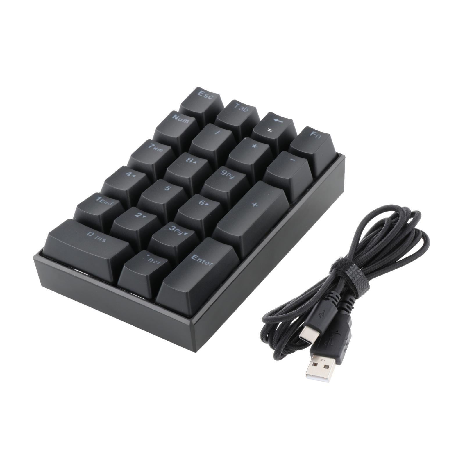 K23 Mini LED Backlit Numeric Keypad USB- Home Use 21-Key Blue