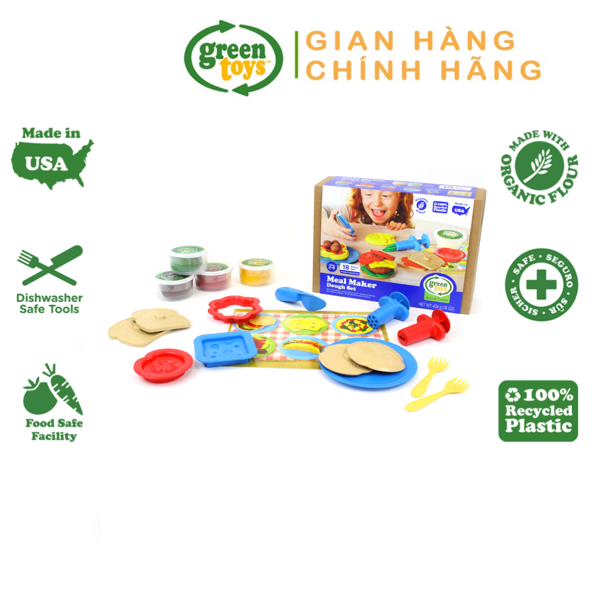 Bộ Đồ Chơi Bột Nặn Làm Món Ăn Green Toys Cho Bé Từ 2 Tuổi