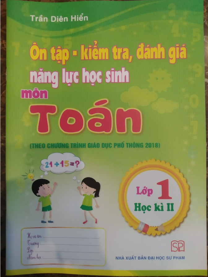 Sách Ôn tập kiểm tra đánh giá năng lực cho học sinh tiểu học môn Toán lớp 1 tập 2