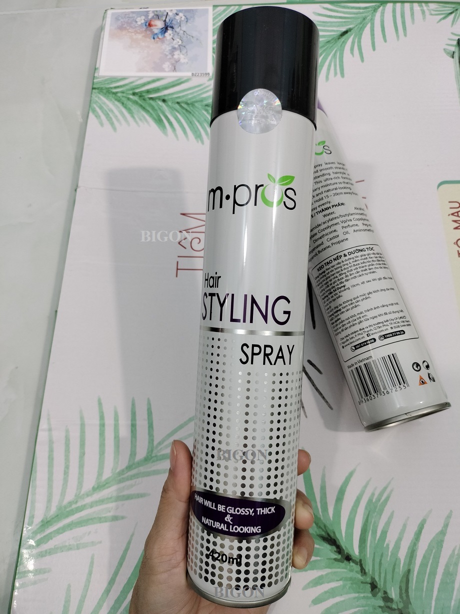 Keo Xịt Tóc Tạo Nếp Và Giữ Nếp Tóc Cứng&Mềm M.PROS 420ml - Tạo Kiểu Tóc Nam Và Nữ