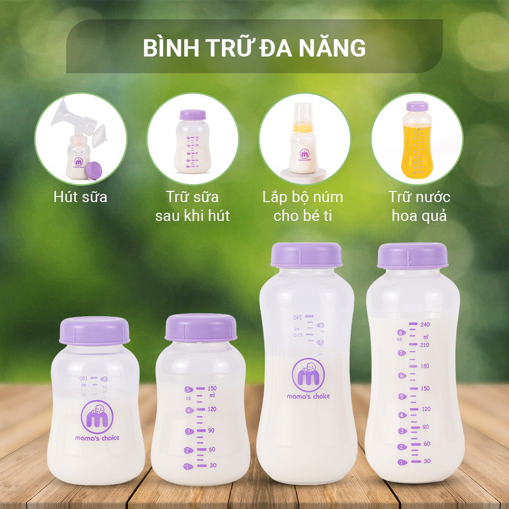 Combo Bình Trữ Sữa và Túi Trữ Sữa Mama’s Choice, Bảo Quản và Trữ Sữa Mẹ, Kiểm Định An Toàn Quốc Tế Bureau Veritas