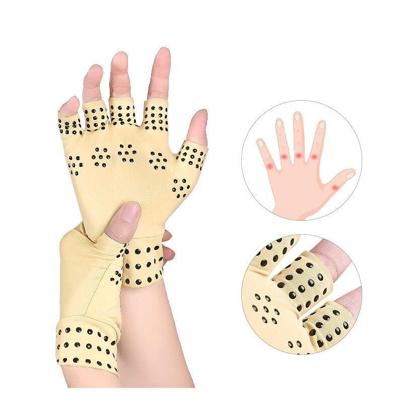 1 Pair Therapy Fingerless Massage Gloves Relief Arthritis Pain Heal Joints Braces Supports Health Care Tool