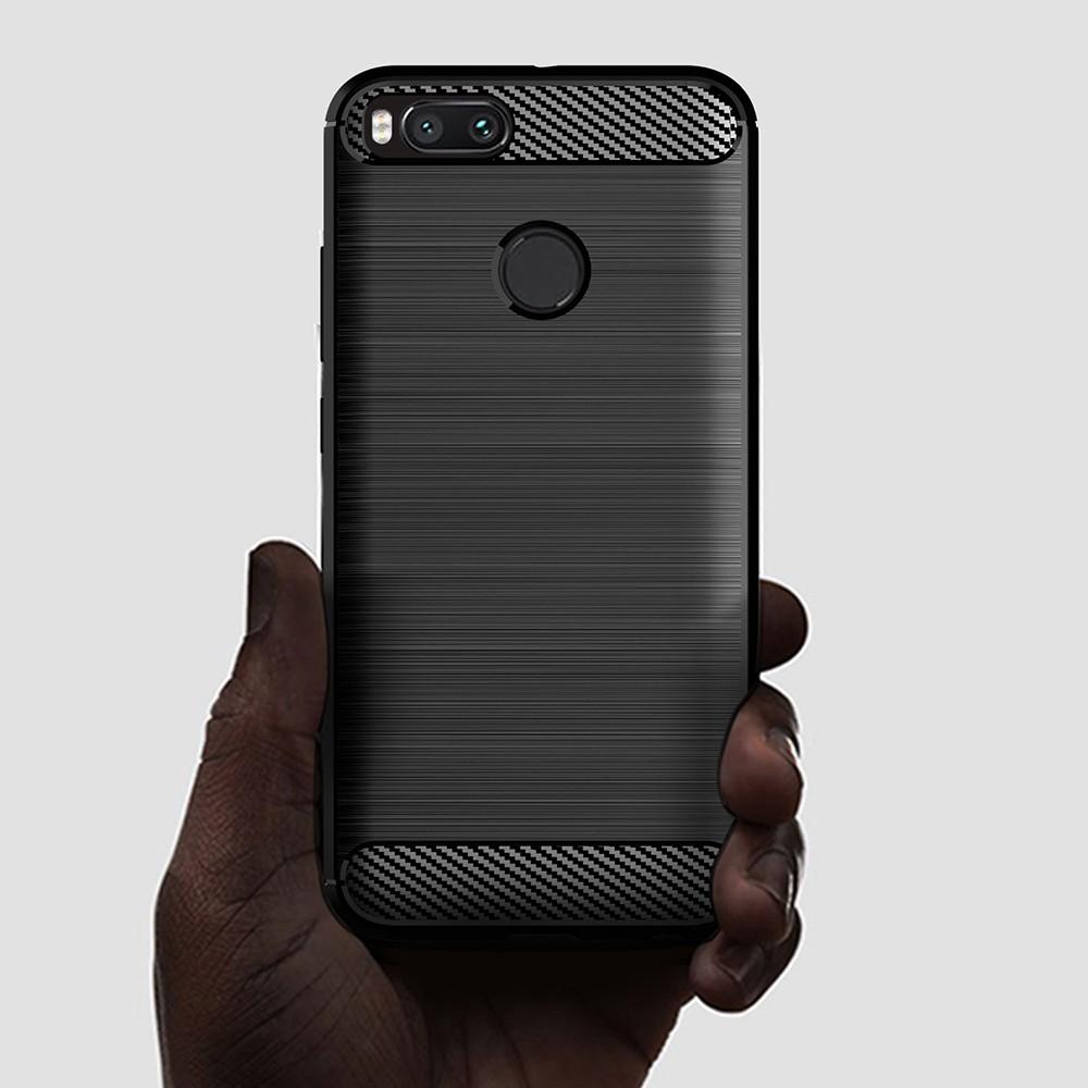 Ốp lưng cho Xiaomi Mi A1 5X dẻo Cacbon phay xước chống sốc chống vân tay