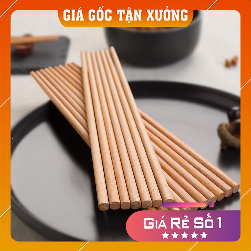 Hình ảnh Bộ 10 đôi đũa gỗ sao Lê Vân chất lượng cao, không tẩm hóa chất tẩy trắng, gỗ nguyên bản đảm bảo an toàn vệ sinh