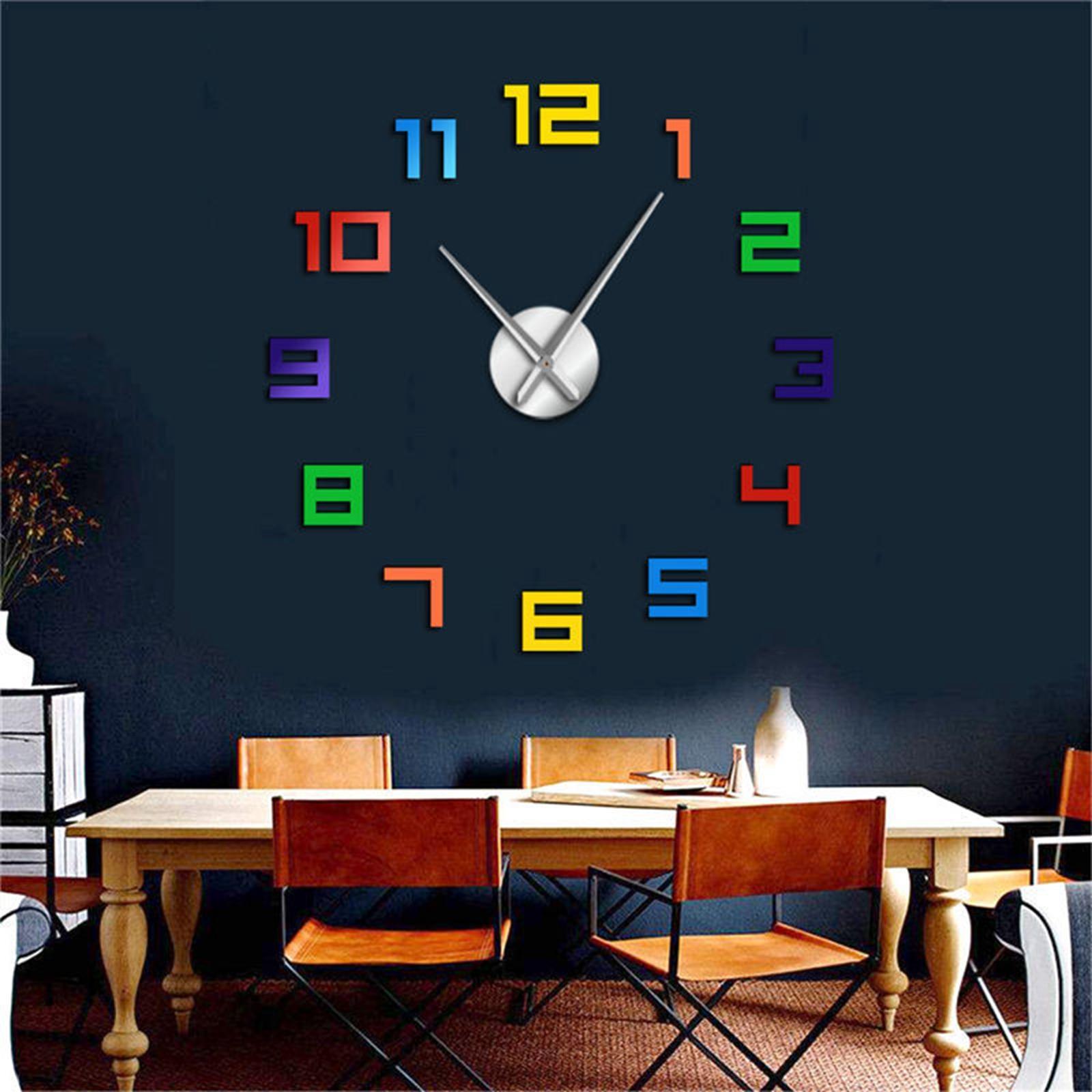 3D DIY Wall Clock Wall Stickers Frameless Decorative Wall Clocks for Office Home Shop