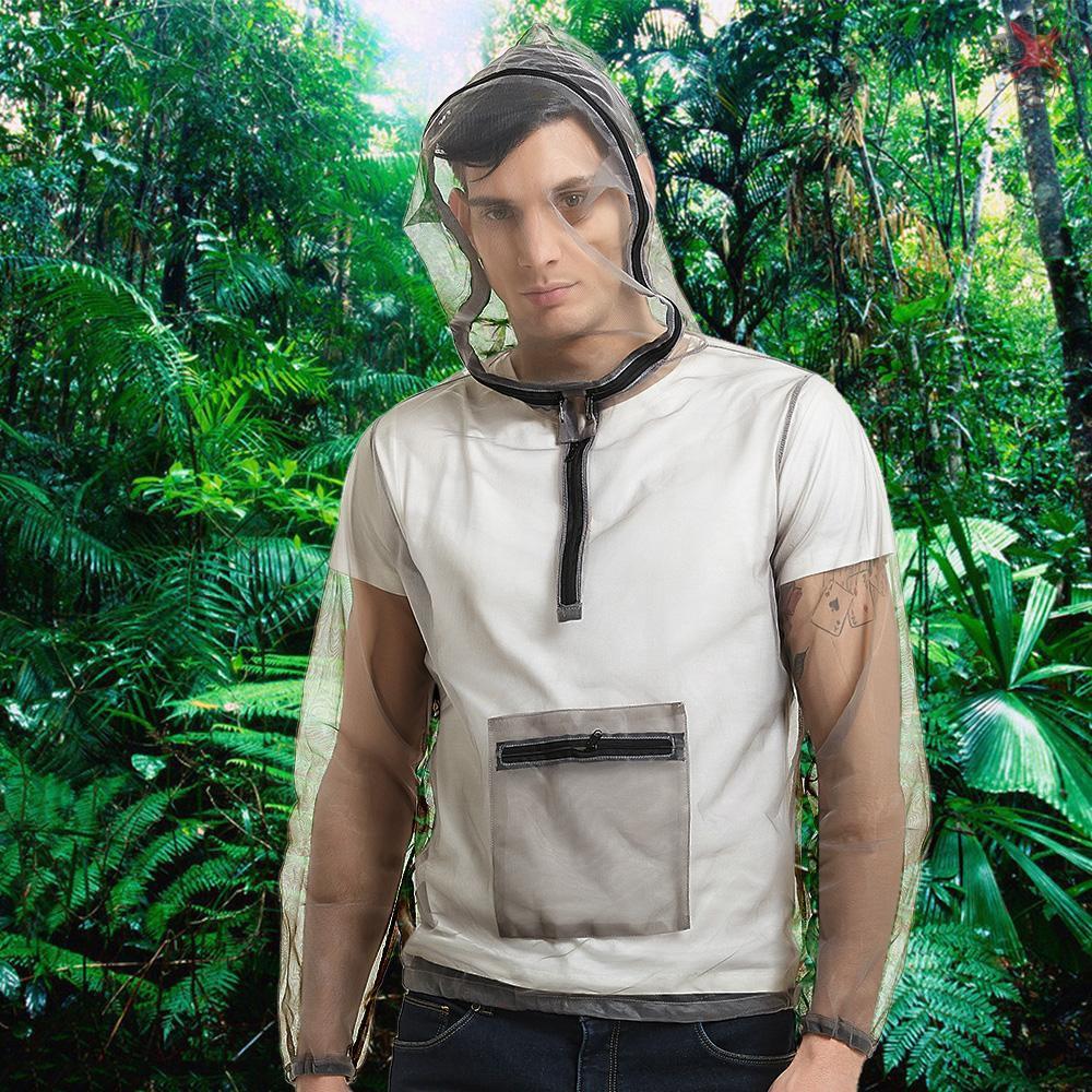 Áo Khoác Lưới Chống Côn Trùng Tiện Lợi Cho Dã Ngoại