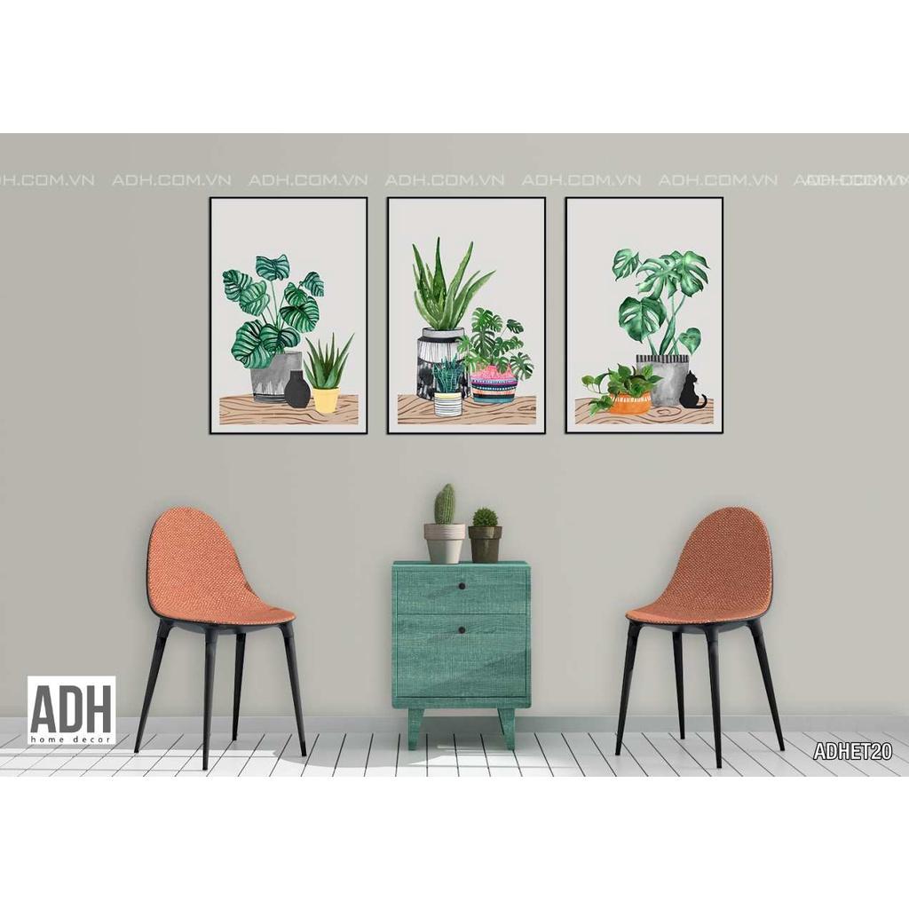 Bộ tranh canvas treo tường cây lá nhiệt đới