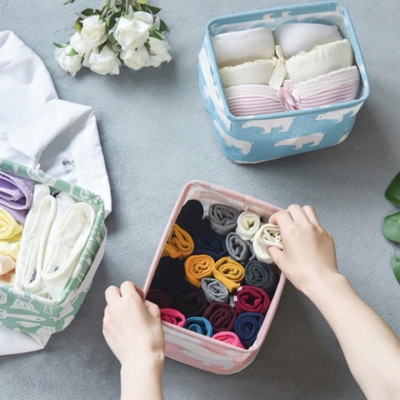 Giỏ vải đựng đồ cá nhân MINI để bàn phong cách Vintage - Giỏ vải canvas đa năng đựng mỹ phẩm, đồ dùng cá nhân xinh xắn