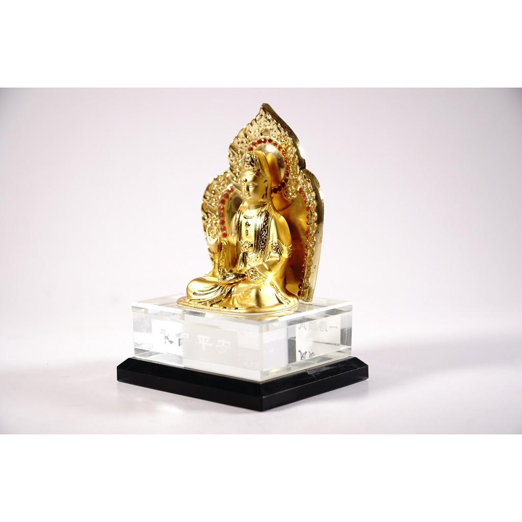 Tượng phật Bồ Tát Quán Thế Âm đế kính hào quang - Cao 12cm