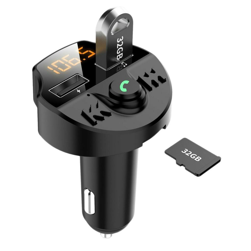Car Charger 2 Ports USB Charger FM Bluetooth Wireless AUX MP3 Player Kit