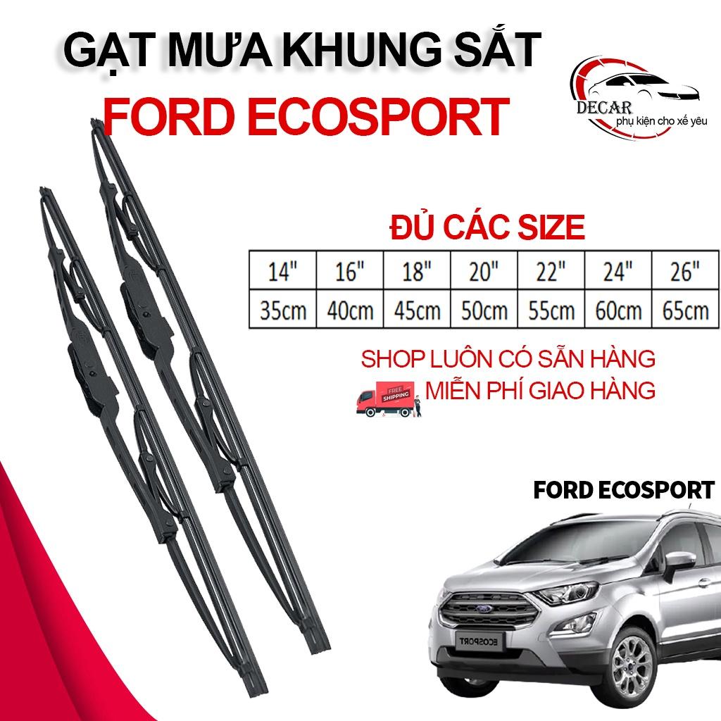 1 Cặp cần gạt mưa khung xương lưỡi silicon, thanh gạt nước kính xe oto Ford Ecosport