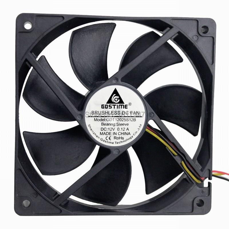 1 Bộ Quạt Tản Nhiệt Không Chổi Than 12v 3p 120mm 120x25mm 12025 Fg Dc