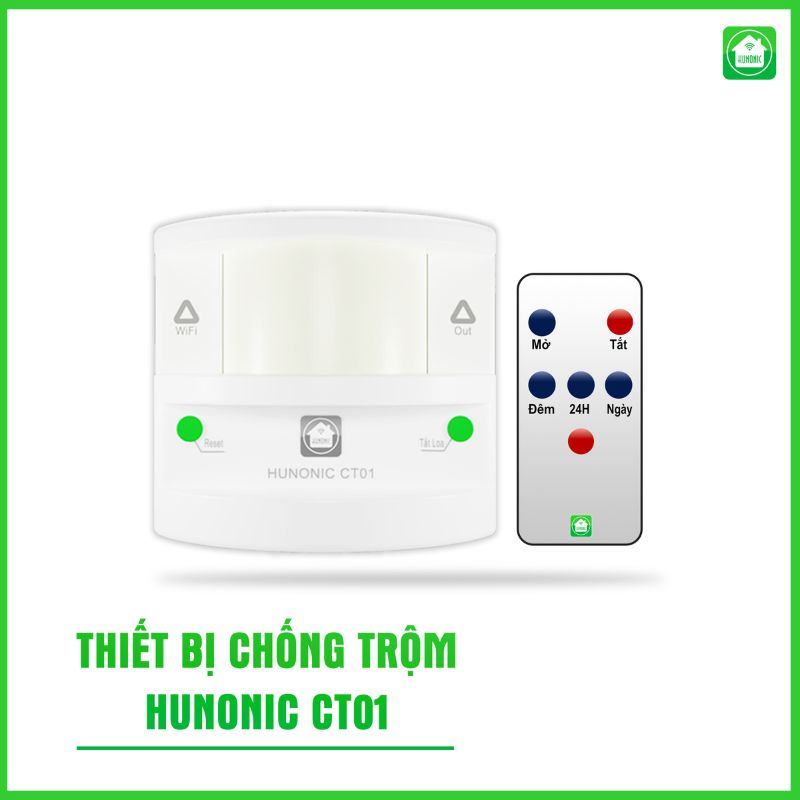 Thiết Bị Chống Trộm Và Báo Khách Đa Năng Hunonic CT01 Bảo hành 12 tháng, Thiết bị thông minh báo về điện thoại