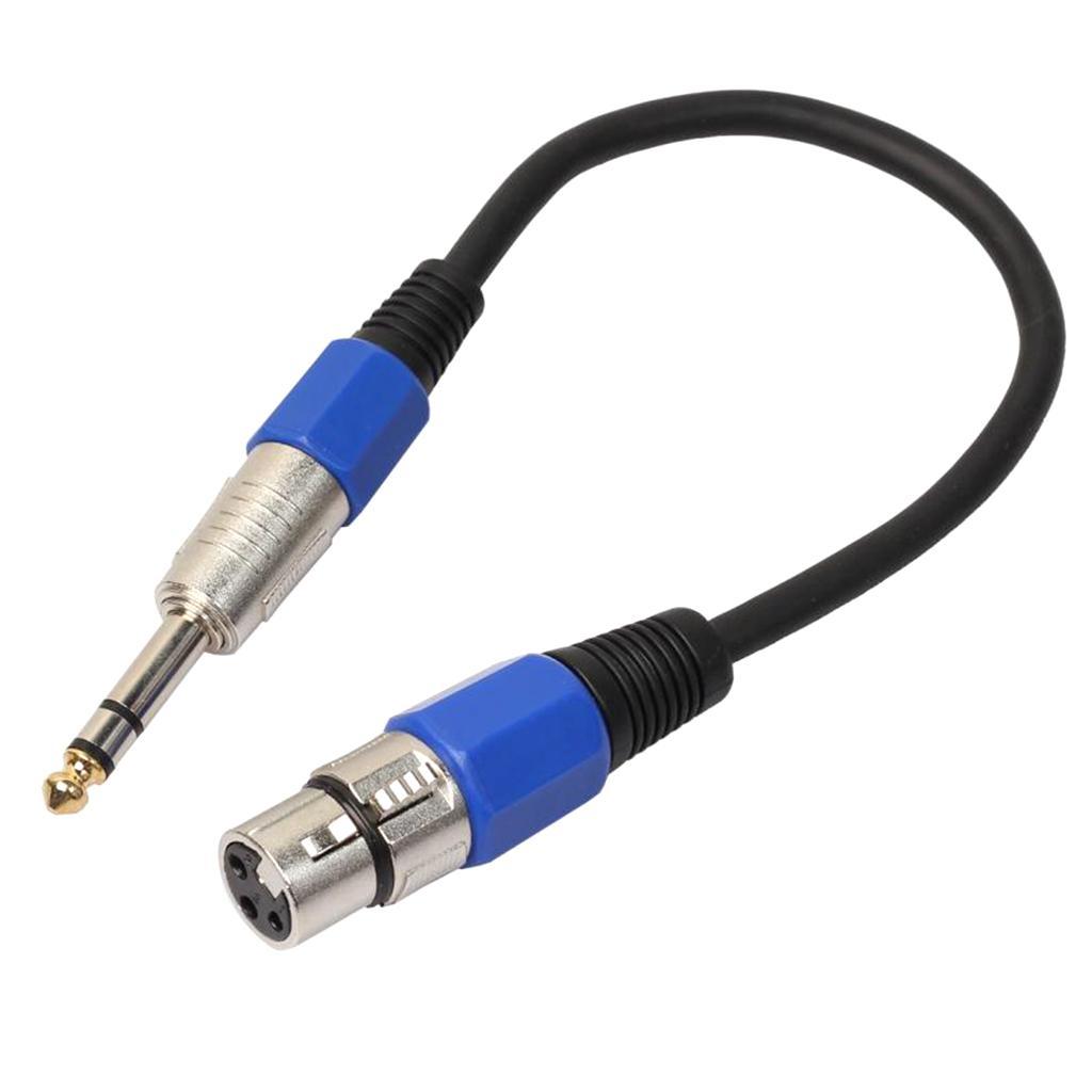 2 PCS 6.35 mm TRS Stereo to XLR Female Microphone Cable to XLR-M Cord