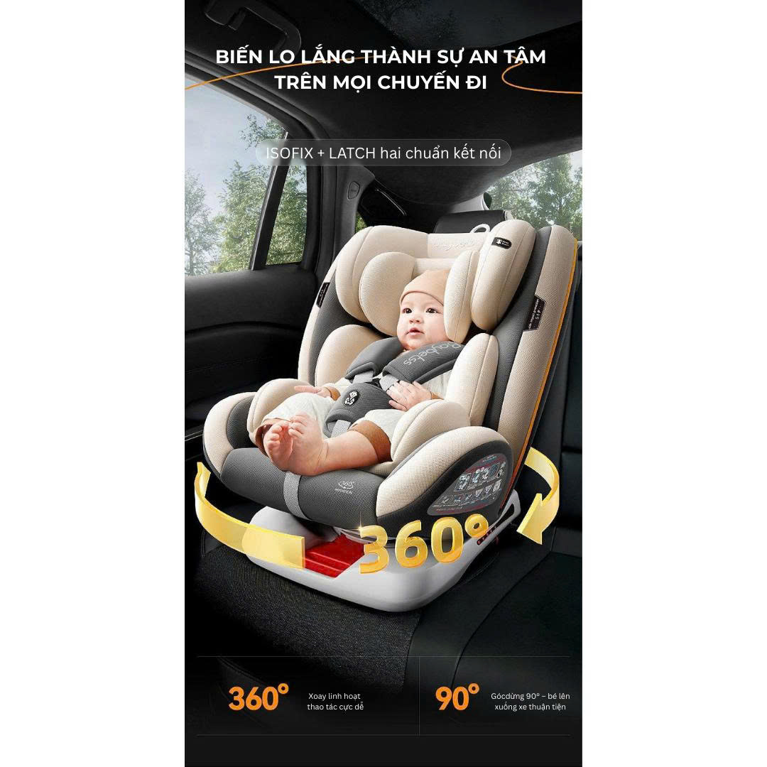 (Hàng Chính Hãng) Ghế Ngồi Ô Tô Cho Bé CARMIND G405 – Xoay 360° I-SIZE / ADAC/ ISOFIX Dành Cho Từ Sơ Sinh Đến 12 Tuổi - Hàng Chính Hãng