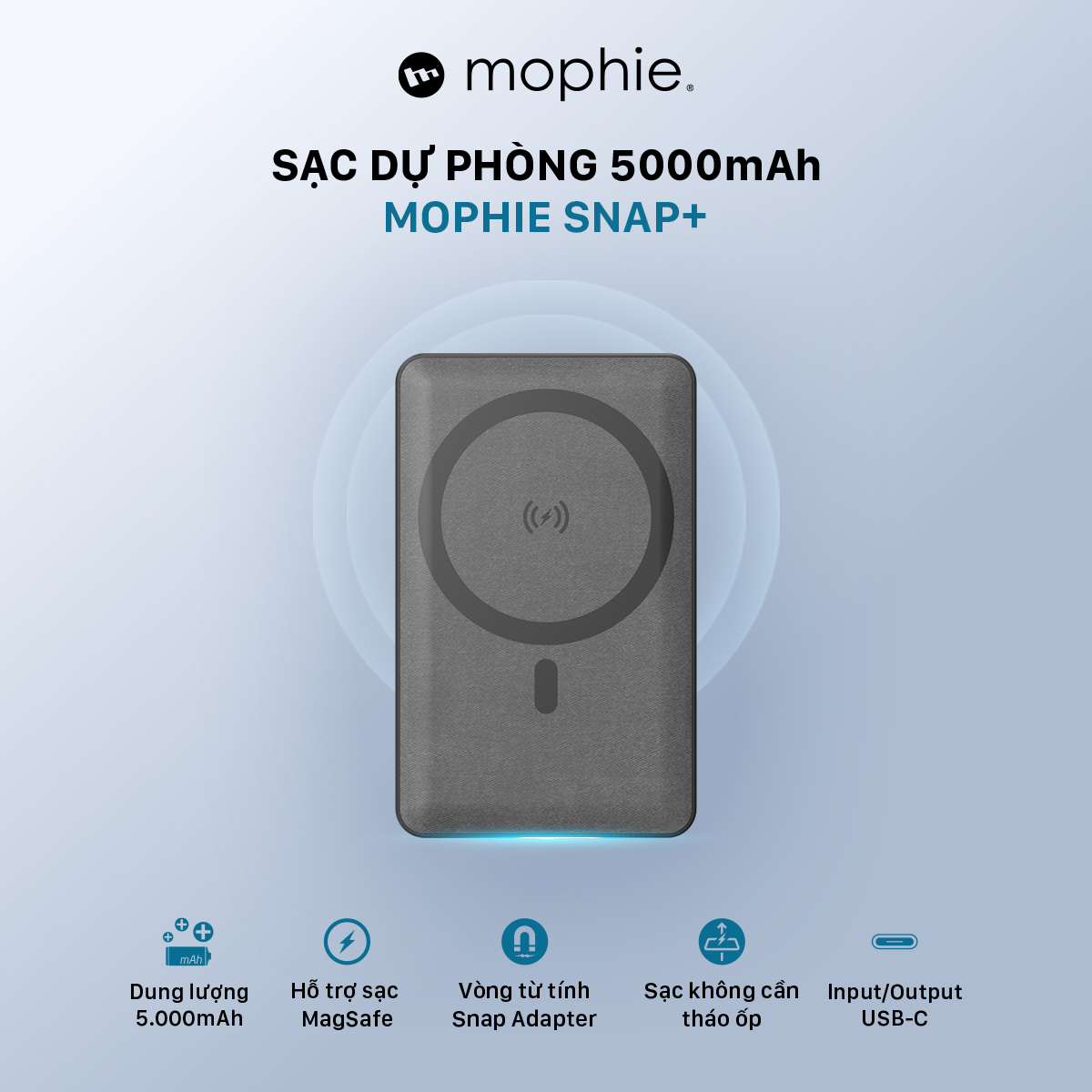 Sạc dự phòng Mophie Snap+ 5,000mAh - Hàng chính hãng